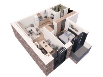 Apartament 2 camere, 69.32mp construiti, etajul 1-2