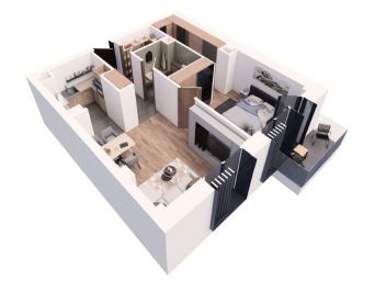 Apartament 2 camere, 73.48mp construiti, etajul 2