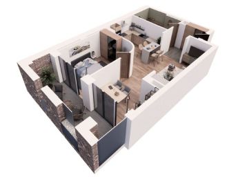 Apartament 2 camere, 88.77mp construiti, etajul 2