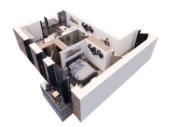 Apartament cu 2 camere, etajul 1, 80.66mp construiti desfasurati