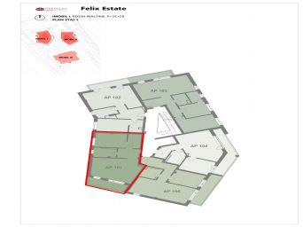 Corp A - 2 camere, etaj 1, S.C. 71.44m.p. + 9.31m.p. balcon, Felix Estate