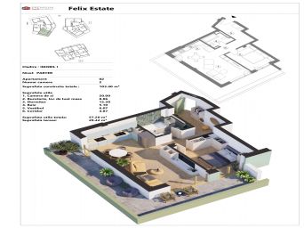 Corp A - 2 camere, parter, S.C. 69.33m.p. + 34.07m.p. terasa, Felix Estate